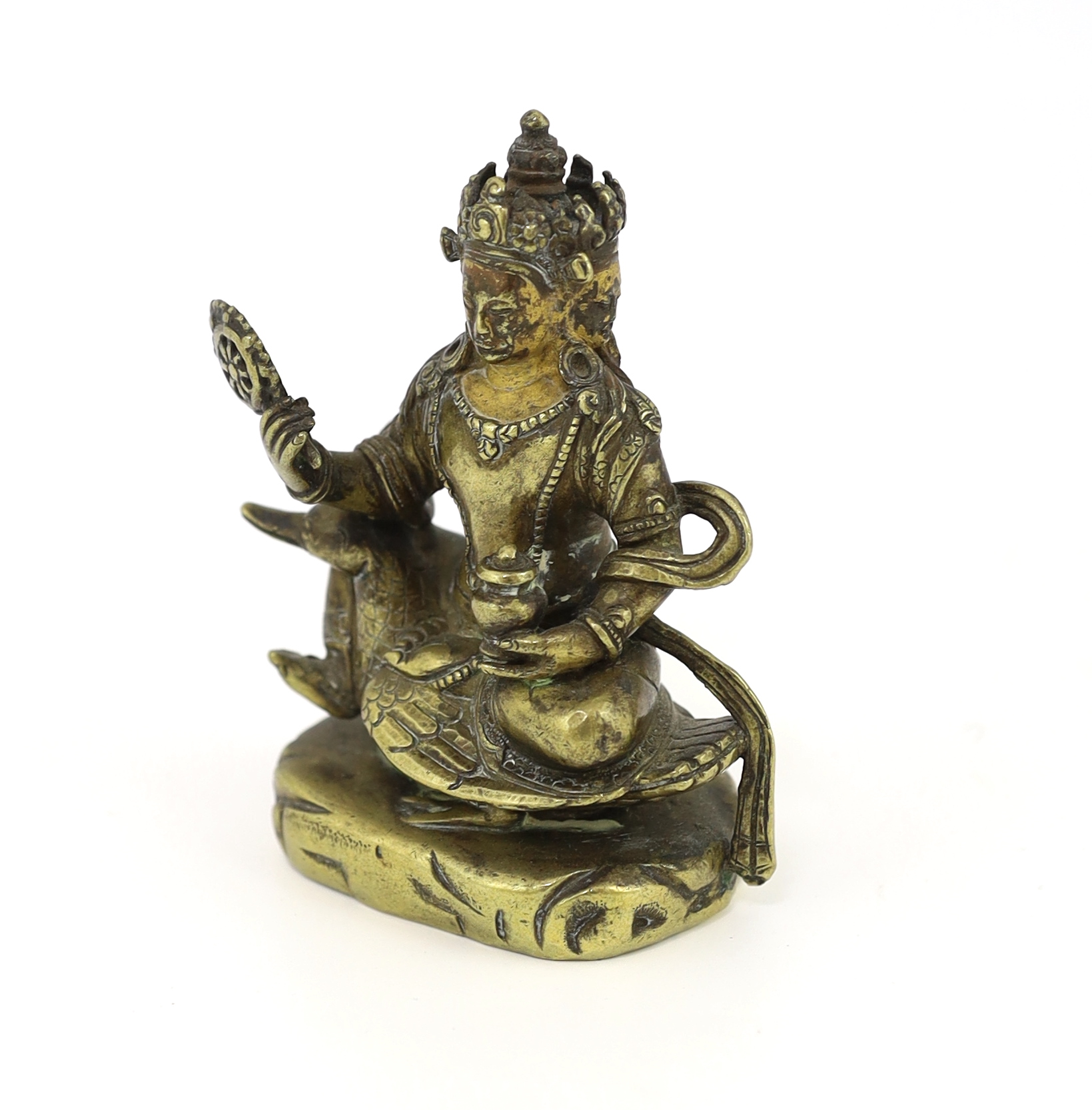 A Tibetan gilt bronze figure of a bodhisattva, 17th century